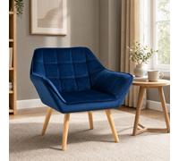 STILVORA Blue Armchair with Velvet Upholstery STILVORA Blue