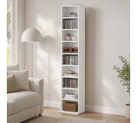 STILVORA CD Storage Unit with 6 Adjustable Shelves White STILVORA White