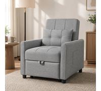 STILVORA Chair Bed with Three-Position Back in Grey STILVORA Grey