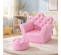 STILVORA Children's Armchair with Footstool Pink STILVORA Pink