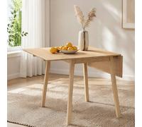 STILVORA Dining Table with Drop Leaf Pine Structure in Natural STILVORA Natural