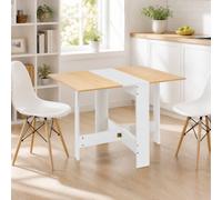 STILVORA Drop-Leaf Dining Table with space-saving design oak effect in Light Oak STILVORA Light Oak
