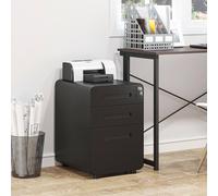STILVORA File Cabinet 3 Drawer with lockable steel body in Black STILVORA Black