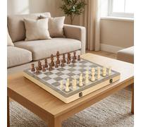 STILVORA Foldable Chess & Draughts Set with Storage in Brown STILVORA Brown