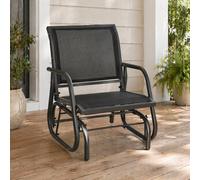 STILVORA Garden Glider Chair with Steel Frame in Black STILVORA Black