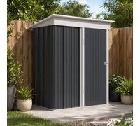 STILVORA Garden Shed 5 x 3ft with Adjustable Shelves in Dark Grey STILVORA Dark Grey