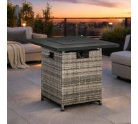 STILVORA Gas Fire Pit Table with Rain Cover Grey STILVORA Grey