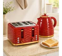 STILVORA Kettle & Toaster Set 1.7L 4 Slice in Red STILVORA Red