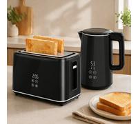 STILVORA Kettle & Toaster Set with LED Display in Black STILVORA Black