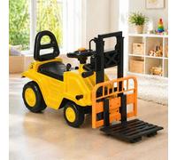 STILVORA Kids Ride-On Tractor with Fork & Storage in Yellow STILVORA Yellow