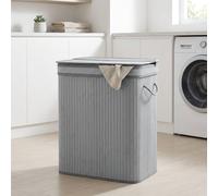 STILVORA Laundry Basket 100L Foldable with Flip Lid Grey STILVORA Grey