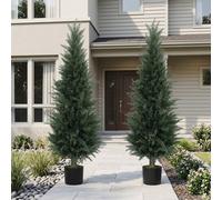 STILVORA Set of 2 Artificial Cypress Plants 120 cm in Green STILVORA Green