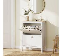 STILVORA Shoe Cabinet with 2 Flip Drawers White STILVORA White