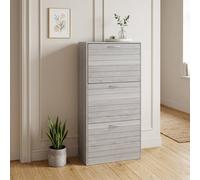 STILVORA Shoe Cabinet with 3 Flip Drawers in Grey STILVORA Grey