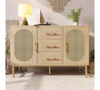 STILVORA Storage Cabinet with 2 Doors & 3 Drawers, Oak in Light Oak STILVORA Light Oak
