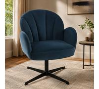 STILVORA Swivel Armchair with 360° Turn & Blue Velvet STILVORA Blue