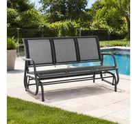 STILVORA Three-Seater Glider Bench with Steel Frame in Black STILVORA Black