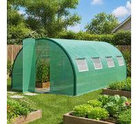 STILVORA Walk-in Polytunnel Greenhouse 6 x 3 m with Mesh Windows in Green STILVORA Green