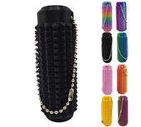 Stim Tools for Adults, Portable Vibrant Colors Fidget Tool, Pain Spiky Grippy Stim Keychain, 3D Printed Venting Key Pendant with Quiet Design for Anxiety Relief(Black)