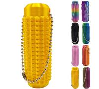 Stim Tools for Adults, Portable Vibrant Colors Fidget Tool, Pain Spiky Grippy Stim Keychain, 3D Printed Venting Key Pendant with Quiet Design for Anxiety Relief(Silk gold)