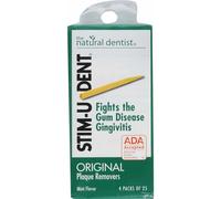 Stim-U-Dent Plaque Removers 3 Packs of 4x25 Picks/Pack (300 Picks) - Mint Flavor