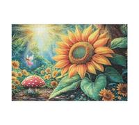 Stimulate Your Mind with Sunflower Field Rural Countryside Wild Nature Beautiful Sunny 1000 Piece Adult Puzzle Fun Challenging And Ideal for Leisure 1000 PCS（75x50cm）