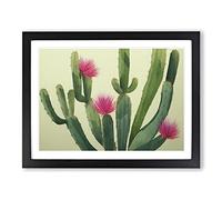 Stimulating Cactus H1022 Framed Print for Living Room Bedroom Home Office Décor, Wall Art Picture Ready to Hang, Black A4 Frame (34 x 25 cm)