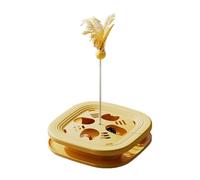 Stimulating Cat Puzzle Toy - Non-Slip Base, 26 x 26 x 34 cm, Yellow Labyrinth Game, PP + Steel Wire, Interactive Self-Playing Marble Run, Enriching Brain Sports Task for Scratching Train