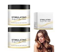 Stimulating Scalp and Hair Balm, Nourishes Scalp & Hair, Shea Butter and Mango Butter Blend, Provide Healthy Nutritional Care (2 Pieces)