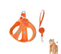 Stimuli Cat Harness, Explorer Harness Less Boredom More Discovery, A Better Life For Your Indoor Cat, Adjustable Stimulicat Cat Harness With Reflective Safety Strips For Cat & Dog (orange A, M)
