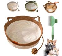 Stimulicat Cat Bed Rope Cotton, 2025 New Handwoven Instinct Basket for Cats, Breathable Durable Cat Scratch Pad Bed with Toy Tail, Washable Easy to Clean, for Small & Large Cats & Dogs (Medium-02#)