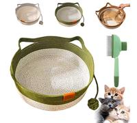 Stimulicat Cat Bed Rope Cotton, 2025 New Handwoven Instinct Basket for Cats, Breathable Durable Cat Scratch Pad Bed with Toy Tail, Washable Easy to Clean, for Small & Large Cats & Dogs (Medium-01#)