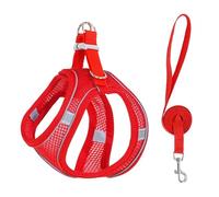 Stimulicat Cat Harness-2025 Upgraded Escape Proof Step-in Mesh Vest with Reflective Strips, Outdoor Explorer Walking Harness (Red,L 8-10kg)