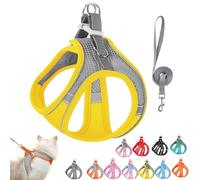 Stimulicat Cat Harness, Design for Outdoor Cats, Escape Proof Cat harness, Adjustable Soft Mesh Vest with Reflective Safety Strips, Cats Vest Leash Set, No Choke No Pull (Yellow, S)
