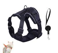 Stimulicat Cat Harness,Escape Proof Adjustable Mesh Vest with Reflective Strips,No Pull No Choke Design Makes Cats Stress-Free,Suitable for Cats to Walk Comfortably Indoors and Outdoors (Black,S)