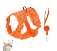 Stimulicat Cat Harness,Escape Proof Adjustable Mesh Vest with Reflective Strips,No Pull No Choke Design Makes Cats Stress-Free,Suitable for Cats to Walk Comfortably Indoors and Outdoors (Orange,S)