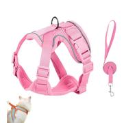 Stimulicat Cat Harness,Escape Proof Adjustable Mesh Vest with Reflective Strips,No Pull No Choke Design Makes Cats Stress-Free,Suitable for Cats to Walk Comfortably Indoors and Outdoors (Pink,XS)