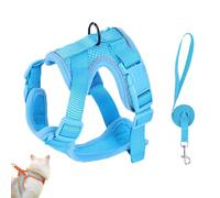Stimulicat Cat Harness,Escape Proof Adjustable Mesh Vest with Reflective Strips,No Pull No Choke Design Makes Cats Stress-Free,Suitable for Cats to Walk Comfortably Indoors and Outdoors (Blue,S)