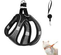 Stimulicat Cat Harness, escape proof cat harness, stimuli cats explorer harnesa design for outdoor cats, Side-Through No-Pull Design, Reflective Strips, Easy to Wear for Walking (Black,XXS)