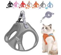 Stimulicat Cat Harness, Escape Proof Soft Mesh Vest for Outdoor Cats, Side Through No-Pull Design, Adjustable & Lightweight with Reflective Strips, Cat Shoulder Strap No Choke No Pull (Gray,XS)
