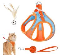 Stimulicat Cat Harness, Stimuli Cat Explorer Harness, Escape Proof, Easy to Wear Cats, Mit reflektierenden Sicherheitsstreifen, Soft Mesh Vest for Small Medium Cats Pets Walking (F, XS)
