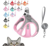 Stimulicat Cat Harness, Stimuli Cat Harness, Cat Harnes and Leash Set Escape Proof, Reflective Design, Double Fixation on the Neck and Chest (Gray-green, XXS (recommended 3-6 catties))