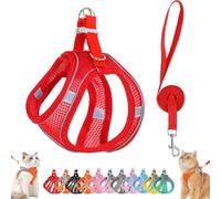Stimulicat Cat Harness, Stimuli Cat Harness Design for Outdoor, Stimuli Cats Sling Escape Proof, Adjustable Soft Mesh Vest, Reflective Design, Allowing Pussy to Safe and Stress-Free (Red,L)