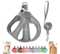 Stimulicat Cat Harness, Stimuli Cat Harness Design for Outdoor, Stimuli Cats Sling Escape Proof, Adjustable Soft Mesh Vest, Reflective Design, Allowing Pussy to Safe and Stress-Free (Gray,M)