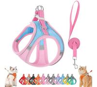 Stimulicat Cat Harness, Stimuli Cat Harness Design for Outdoor, Stimuli Cats Sling Escape Proof, Adjustable Soft Mesh Vest, Reflective Design, Allowing Pussy to Safe and Stress-Free (Pink-Blue,S)