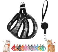 Stimulicat Cat Harness, Stimuli Cat Harness Design for Outdoor, Stimuli Cats Sling Escape Proof, Adjustable Soft Mesh Vest, Reflective Design, Allowing Pussy to Safe and Stress-Free (Black,M)