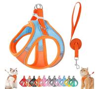 Stimulicat Cat Harness, Stimuli Cat Harness Design for Outdoor, Stimuli Cats Sling Escape Proof, Adjustable Soft Mesh Vest, Reflective Design, Allowing Pussy to Safe and Stress-Free (Blue-Orange,M)