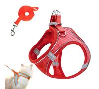 Stimulicat Cat Harness, Stimuli Cat Harness for Outdoor, Harness Adjustable Soft Mesh Vest with Reflective Safety Strips, Easy Control Cat Leash and Harness (Red,S)