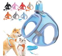 Stimulicat Cat Harness, Stimuli Cat Harness With Escape Proof Soft Mesh Vest&Reflective Safety Strips, Pet Walking Vest Suitable For Most Pet Sizes (Blue,M [Neck Circumference: 44-48 cm])