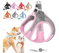 Stimulicat Cat Harness, Stimuli Cat Harness With Escape Proof Soft Mesh Vest&Reflective Safety Strips, Pet Walking Vest Suitable For Most Pet Sizes (Pink2,XXS [Neck Circumference 28-32 cm])